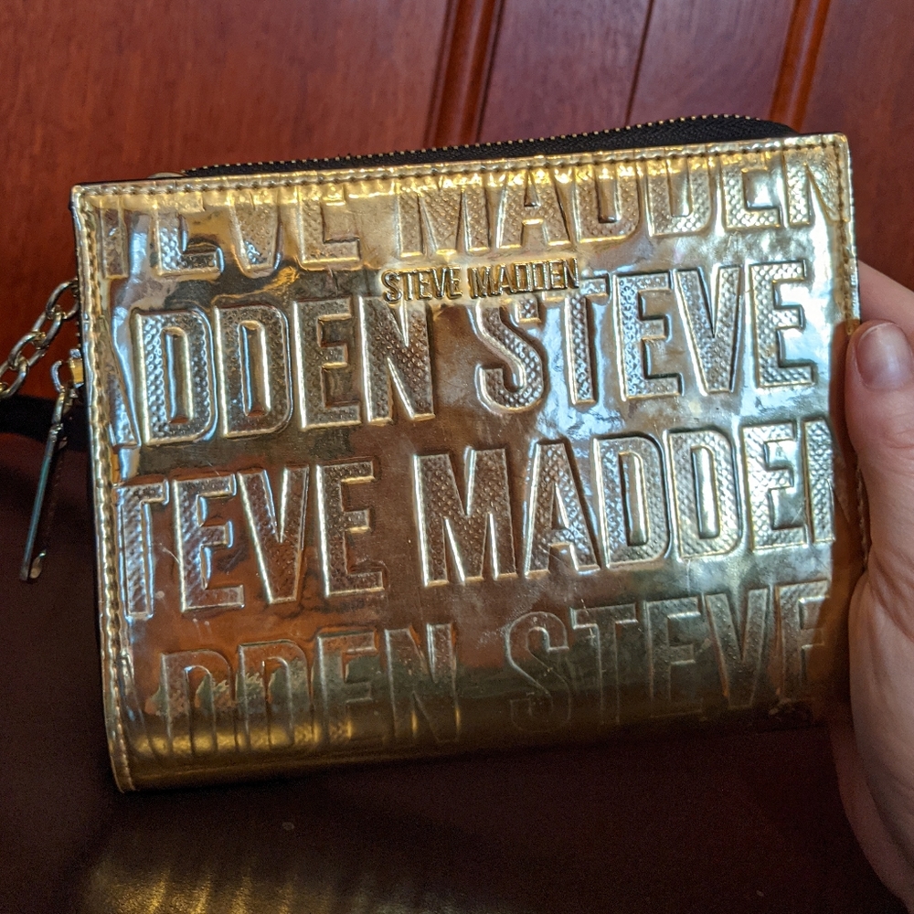 Steve Madden Gold Cross Body Purse - Picture 2 of 11